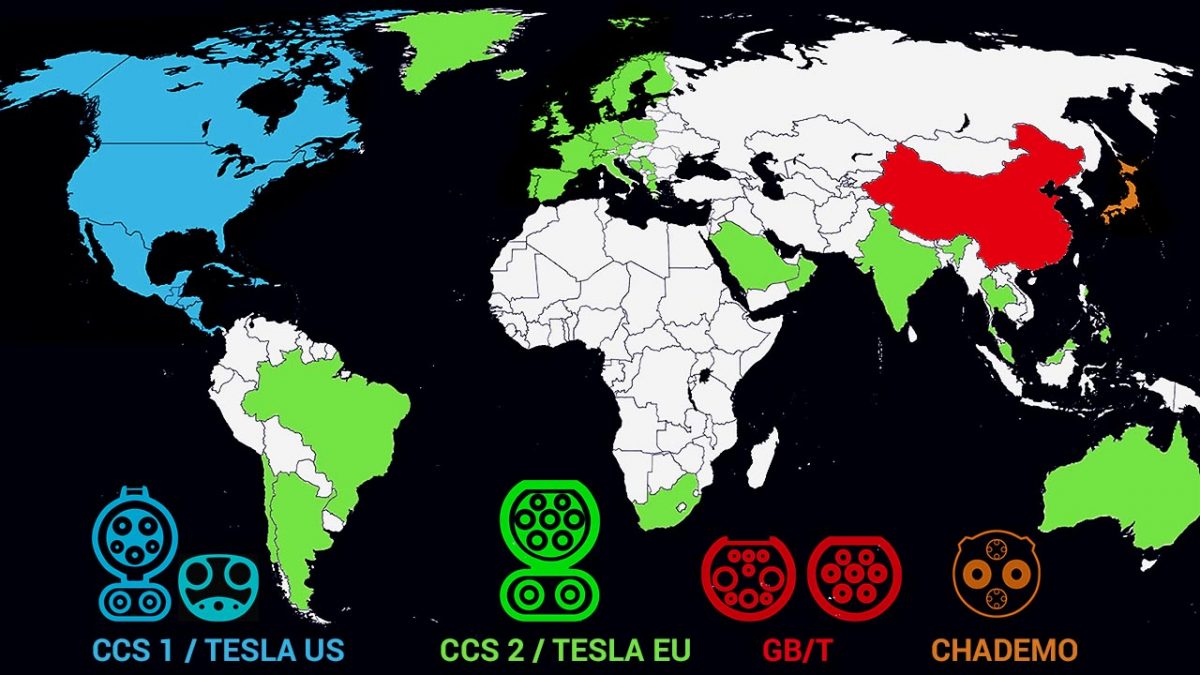 EV Charging plugs around the globe by country