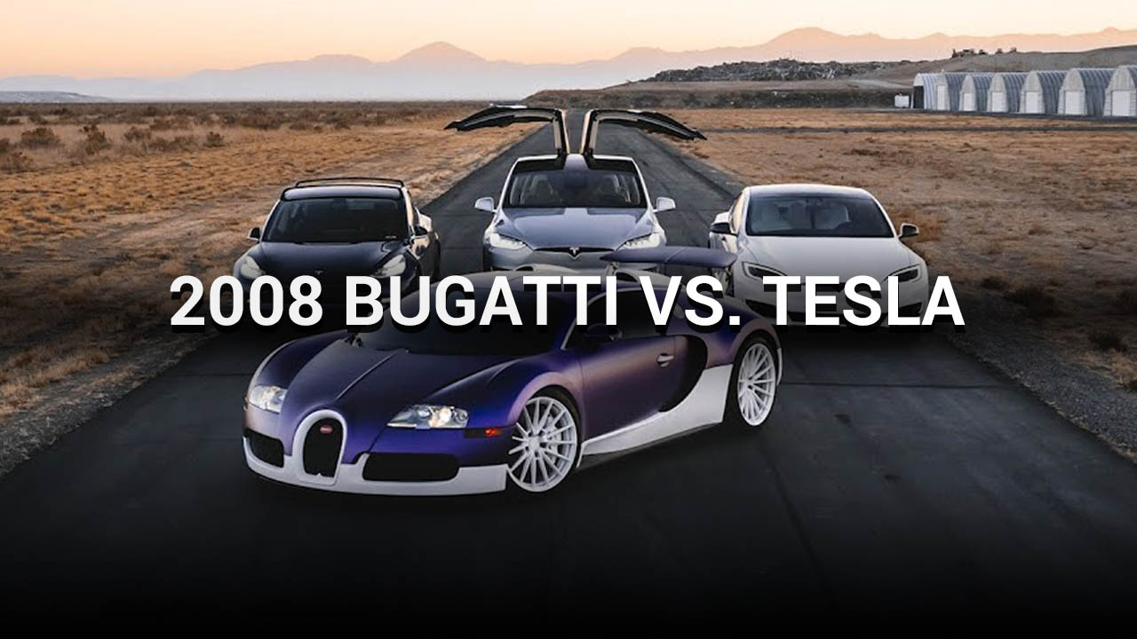 top tesla vs 2008 bugatti veyron