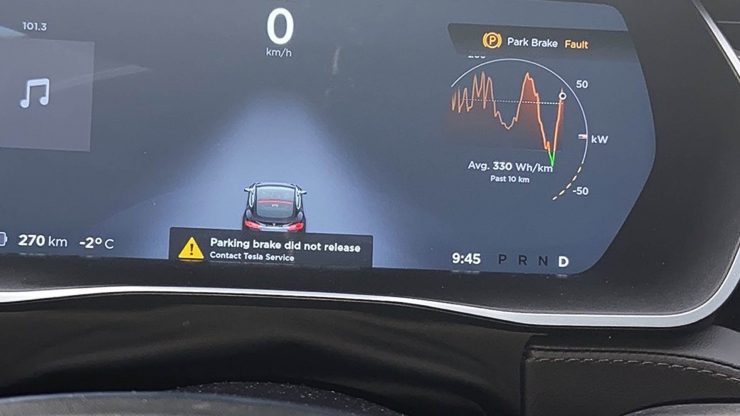Tesla Parking brake did not released